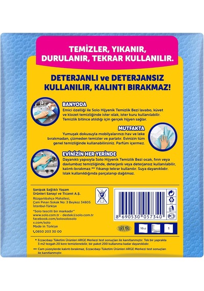 Hijyen Temizlik Bezi 10'lu Çok Renkli