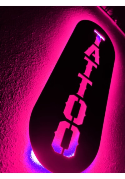 Tattoo Dövme Led Işıklı Ahşap Tablo Tabela (540026870)