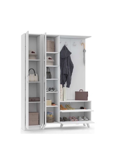 Abre Vm-34342 Beyaz Vestiyer Portmanto Ayakkabılık Diğer