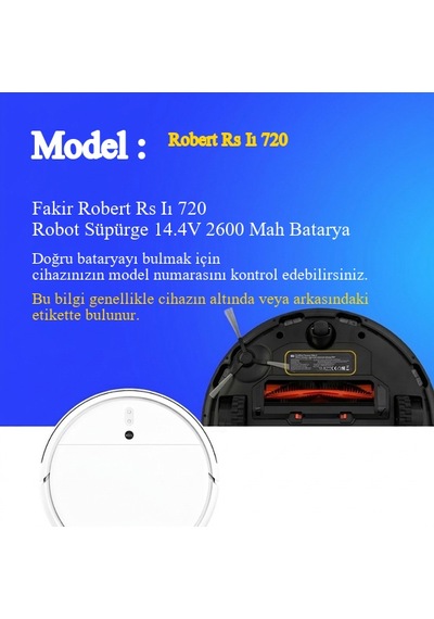 Fakir Robert Rs Iı 720 Robot Süpürge 14.4v 2600 Mah Batarya  Uyumlu Uzun Ömürlü, Yüksek Performans Pil