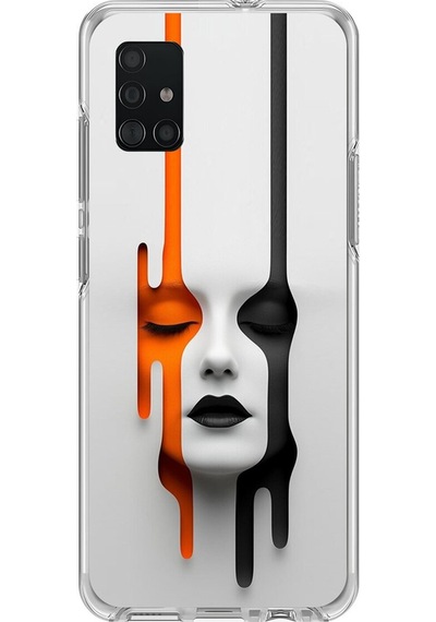 Samsung Galaxy A71 Uyumlu Şeffaf Kılıf Estetik Yüz 1 Tasarımlı