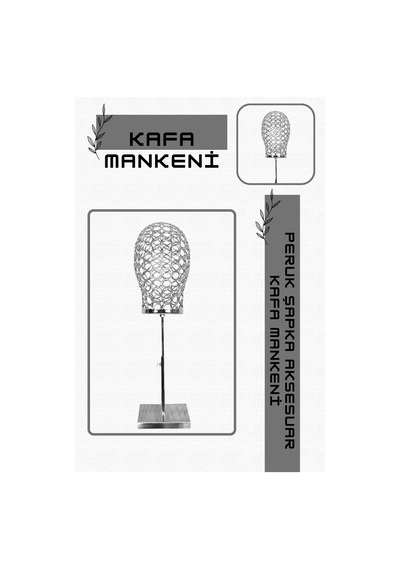 Kadın Tel Kafa Mankeni Silver Renk Şapka Aksesuar Sergileme Mağaza  Mankeni