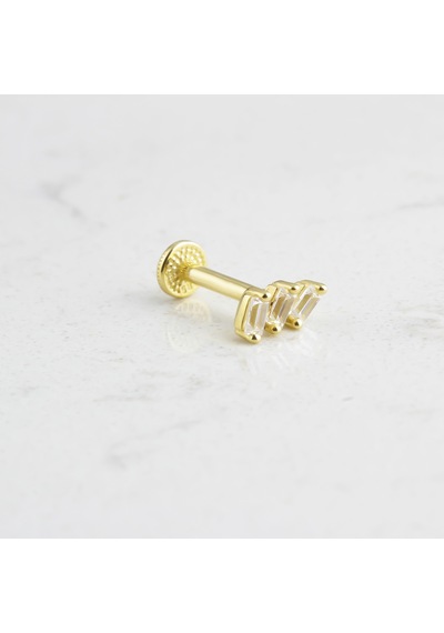 Glorria Altın 3 Baget Tragus Piercing Sarı