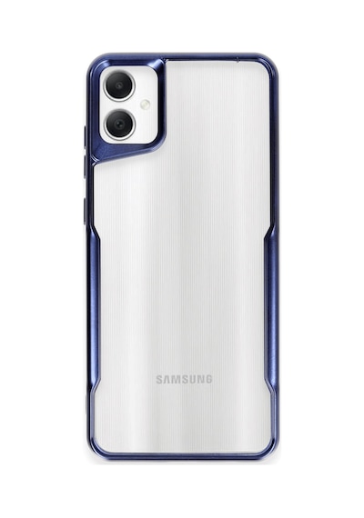 Samsung Galaxy Uyumlu  A05 Kılıf Metal Çerçeve Görünümlü Kırılmaz Boyi Kapak Lacivert