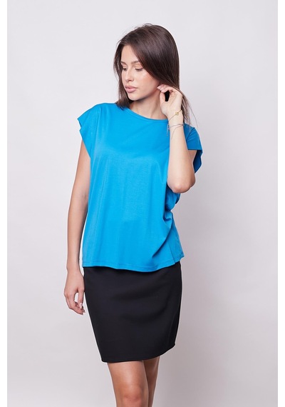 Jument Şık Likralı Span Kumaş Kolsuz Geniş Sıfır Yaka Düşük Omuzlu Basic Tshirt Bluz-mavi Mavi Jument Şık Likralı Span Kumaş Kolsuz Geniş Sıfır Yaka Düşük Omuzlu Basic Tshirt Bluz-mavi Mavi