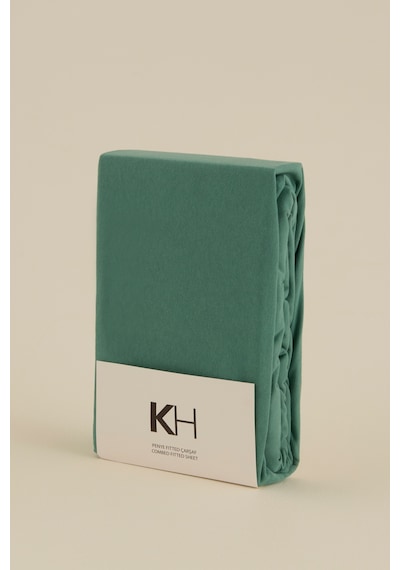 Karaca Home Penye Fitted Çarşaf Tek Kişilik 100x200+30 Cm Yeşil Yeşil