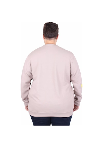 Starbattal Büyük Beden Bisiklet Yaka Sweat Double Face Pike Eo 25703 Bej Bej