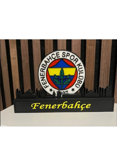 Fenerbahçe Sk İstanbul Silüetli Masaüstü Standı - 3d Baskı Büyük Boy Dekoratif Taraftar Biblosu