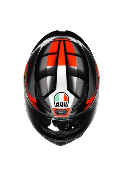 Agv Kask K1 S Fastlap Black Grey Red Kapalı Kask Renkli