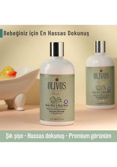 %100 Doğal Organik Zeytinyağlı Bebek Şampuanı - Saç ve Vücut İçin Nemlendirici 400 Ml