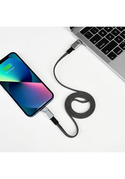 Wiwu Wi-c077 Cyberlink Serisi Type-c To Lightning Hızlı Şarj Özellikli Şarj Kablosu 27w 1m Gümüş Gümüş