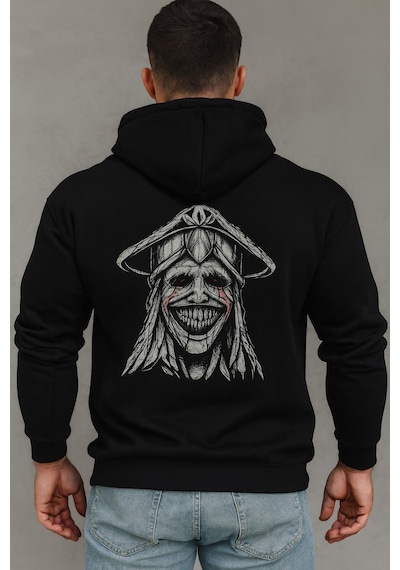 Hmo Store Unisex Dark Hoodie Sırtı Baskılı Özel Model Siyah