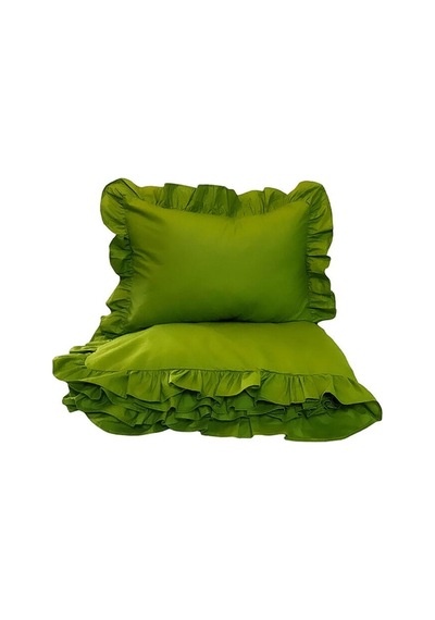 Fırfırlı Nevresim Takımı Sweet Green Tek Kişilik 2 Parça 160 X 220 Cm Yeşil