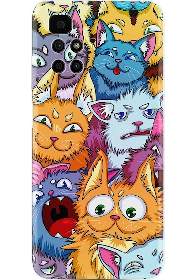 Xiaomi Redmi 10 2022 Kılıf Silikon Desen Kediler 1723