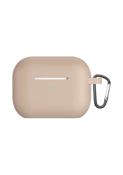 Koodmax Apple Uyumlu AirPods Pro 2. Nesil Silikon Kılıf + Metal Kopça - Bej