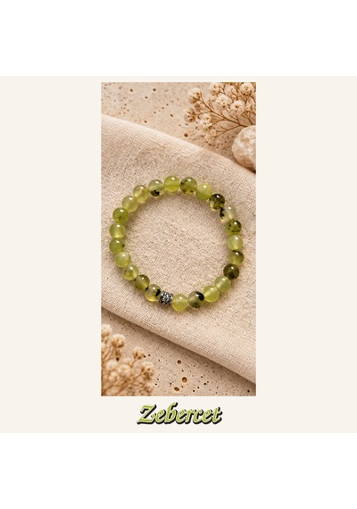 Zebercet Taşı Bileklik 8 Mm, Unisex, Elastik Çok Renkli