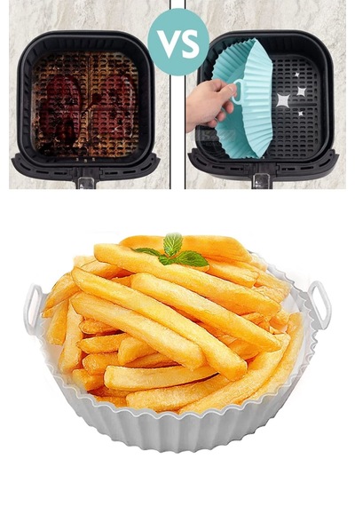 Petinka Renkli Isıya Dayanıklı Yıkanılabilir Silikon Fırın Ve Airfryer Yuvarlak Pişirme Matı 20 Cm Açık Gri