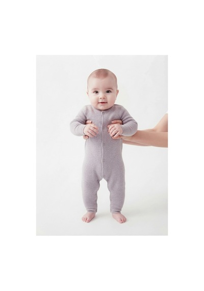 Gülerçocuk Unisex Düğmeli Organik Bebek Tulumu & Uzun Kollu Papatya/desenli Bebek Tulum Bej