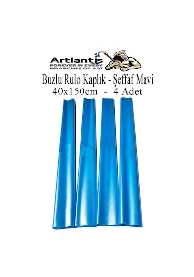 Buzlu Rulo Şeffaf Mavi Kaplık 4 Adet 40x150 Cm Defter Kitap Kaplığı Okul Öğrenci Rulo Kaplık