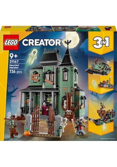 LEGO® Creator 3'ü 1 Arada Hayaletli Köşk 31167 - 9 Yaş ve Üzeri için Gemi ve Tren Olabilen Yaratıcı Oyuncak Yapım Seti (736 Parça)