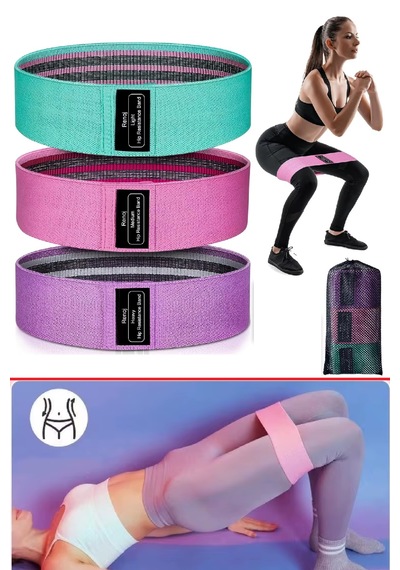 3'lü Set Kalça Direnç Bant Hip Band - Loop Squat Egzersiz Fitne