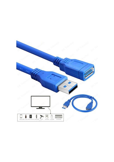 BK Teknoloji USB 3.0 Erkek / Dişi Uzatma Kablosu Genişletici  50 CM