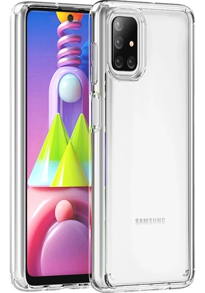 Gld-spt- Newface Samsung Uyumlu Galaxy M51 Kılıf Lüx Şeffaf Silikon