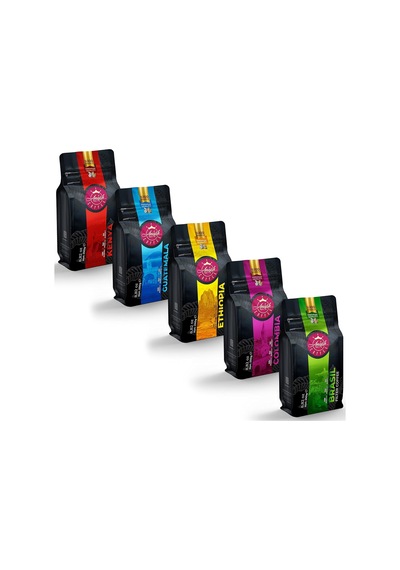 Dünya Filtre Kahveleri Tanışma Seti 5x250gr Cold Brew Öğütme Kenya, Guatemala, Ethiopia, Colombia, Brasil Diğer