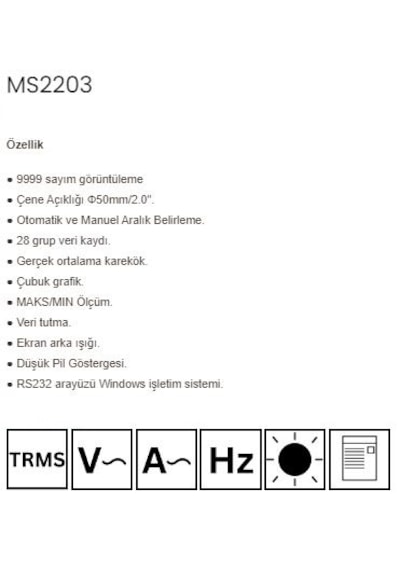 Mastech Ms2203 Üç Fazlı Dijital Güç Pensampermetre