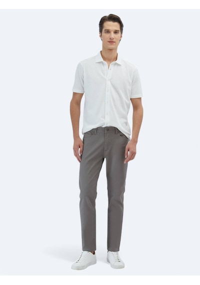 Kip Beyaz Desenli Regular Fit Casual %100 Pamuk Gömlek Beyaz