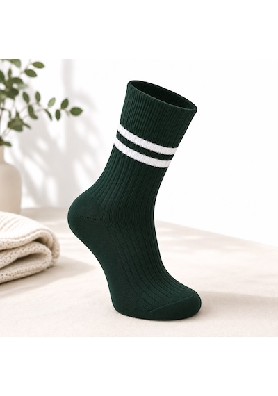 Ciho Socks Daily 6 Çift Çocuk %100 Pamuk Çizgili Tenis Okul Kolej Çorabı KARIŞIK