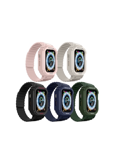 Apple Uyumlu Watch  44mm Kd-142 Airbag Tasarımlı Kasa Koruyuculu Silikon Kordon
