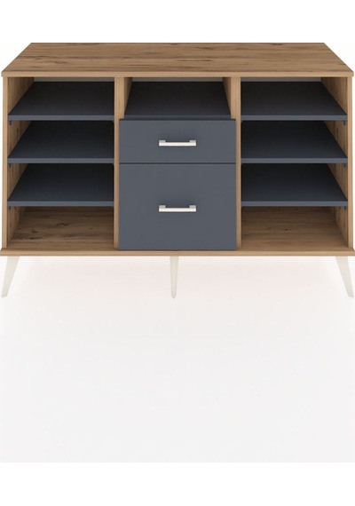 Hyperion Konsol 7 Raflı 2 Çekmeceli 132x44x83 Çam-antrasit Antrasit Hyperion Konsol 7 Raflı 2 Çekmeceli 132x44x83 Çam-antrasit Antrasit