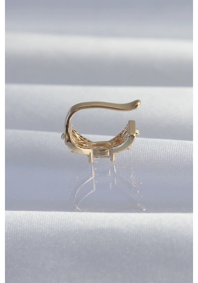 Pirinç Gold Renk Zirkon Taş Kaplama Earcuff Küpe Eb-53-vice/ 1395 3099 Çok Renkli