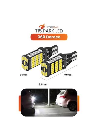 T15 W5w Canbus 45 Led Ampul Beyaz 360 Derece Ultra Parlak Park Plaka İç Aydınlatma