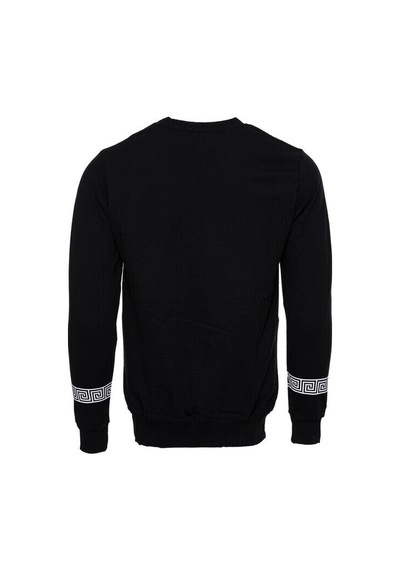 Wessi Siyah Taşlı Desenli Sweatshirt Siyah