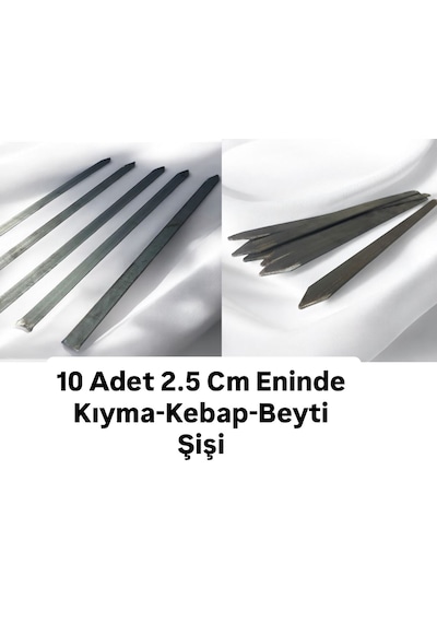 10 Adet Adana Kebap Beyti Şişi En 2.5 Cm,boy 55 Cm,kıyma Şişi