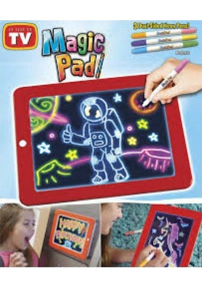 Magic Pad Çocuk Eğitici Sihirli Işıklı Kalemli Öğretici Pili Pad