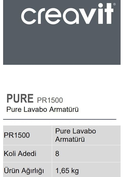 Creavit Pr1500 Pure Lavabo Armatürü