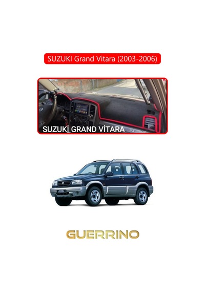 Suzukı Grand Vitara 2003-2006 Torpido Koruma Halısı Kırmızı Kenar