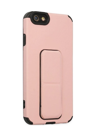 Apple İphone 6 Kılıf Mega Standlı Silikon - Pudra