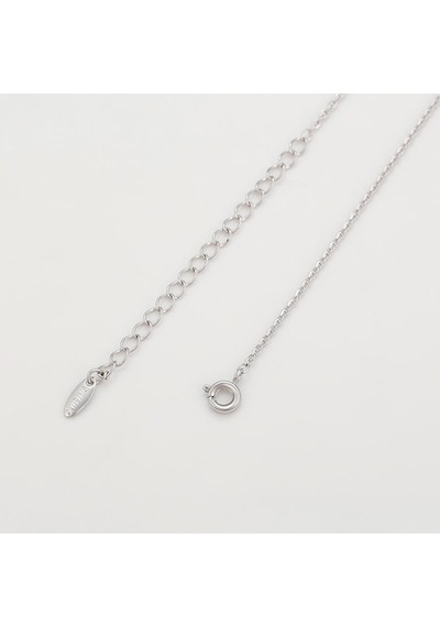 Zirkon Taşlı Kalp Detaylı Sallantılı Platin Kaplama Kadın Kolye Silver