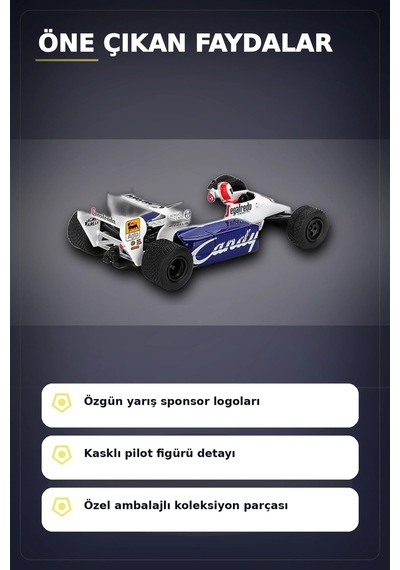Diecast 1/64 Formula 1 Aracı Toleman Tg184 Johnny Cecotto Monako 1984 Yarış Modeli Tekli Bx-313384