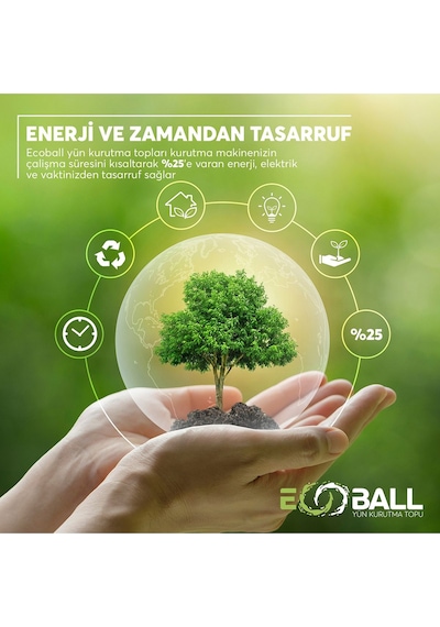 Ecoball 3 Adet Yün Kurutma Topları Doğal Yumuşatıcı Çamaşır Kurutma Makinesi Kurutma Topu Renkli