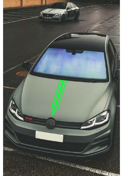 Oto Kaput Sticker Ok Ucu 3'lü Yeşil 12 60 Cm