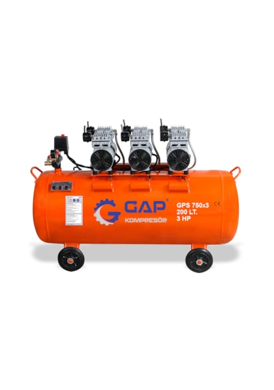 Sessiz Ve Yağsız Hava Kompresörü 200 Lt 3 Hp