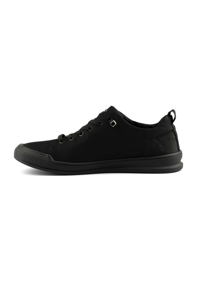 Gamelu Punch Lastik Bağ Keten Memory Foam Sneaker Ayakkabı Siyah