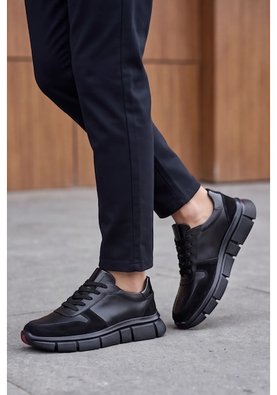 Monolithduo - Hakiki Deri Kalın Segment Tabanlı Bağcıklı Erkek Sneaker Ayakkabı, Parlatılmış Der... siyah Monolithduo - Hakiki Deri Kalın Segment Tabanlı Bağcıklı Erkek Sneaker Ayakkabı, Parlatılmış Der... siyah