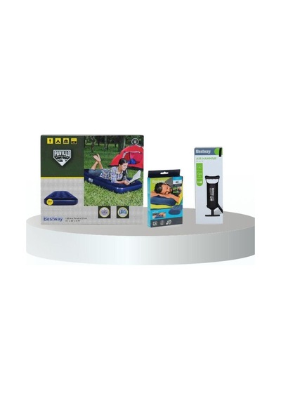 Bestway Tek Kişilik Tek Katlı Şişme Yatak,şişme Yastık Ve Pompa 185x76cm Full Set 67000 Lacivert