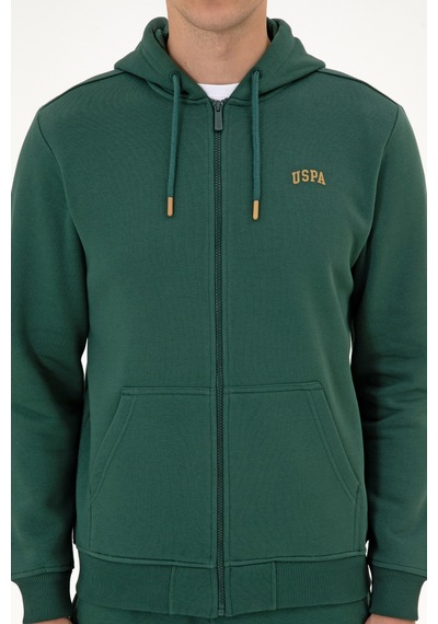 U.S. Polo Assn. Erkek Regular Fit Koyu Yeşil Şardonlu Örme Hırka 50313755-VR079